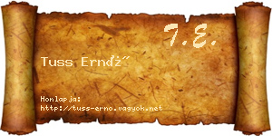 Tuss Ernő névjegykártya